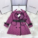 gucciグッチ子供ガールズ ジャケット格安キッズ女の子紫 秋冬新作コート韓国風ブランド子供服ベルト付ワンピジャケット100cm-160cmサイズ