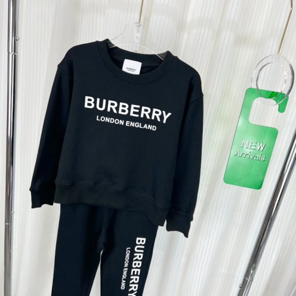 バーバリー小学生子供ブランドパロディ衣装長ズボンスウェット トレーナーセットアップ男の子 秋冬Burberry 長袖 上下バーバリーセットアップパンツ上下 2点 セット おしゃれ 