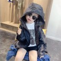 子供韓国風カーディガンコートfendi フェンディジッパーフード付きトレンチコート両面着れるタイプ2024秋 男の子 女の子